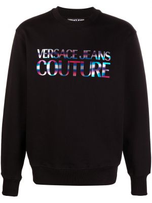 Sudadera con cuello redondo de cuello redondo Versace Jeans Couture negro