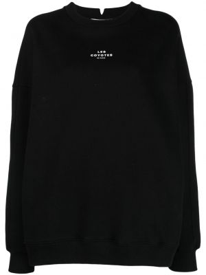 Černý bavlněný svetr s potiskem Les Coyotes De Paris