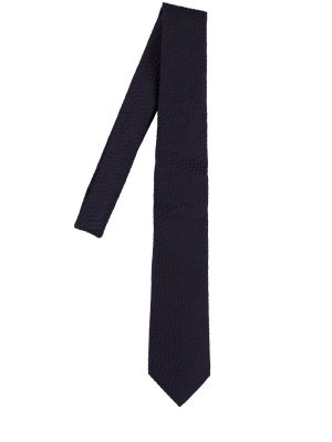 Krawat żakardowy pleciony Giorgio Armani czarny