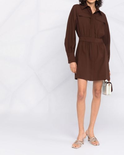 Mini vestido manga larga Federica Tosi marrón