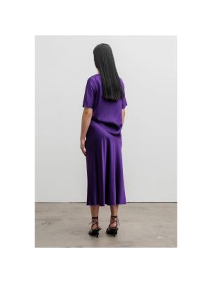 Falda midi de raso Ahlvar Gallery violeta