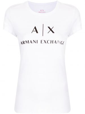 Camiseta con estampado Armani Exchange blanco