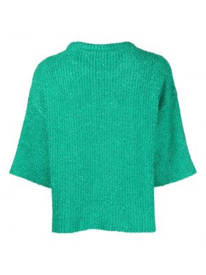 Pletené hedvábné tričko Maison Ullens zelené
