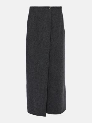 Vlněné dlouhá sukně Givenchy šedé