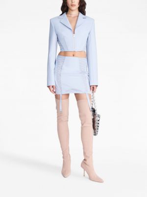 Krajkové průsvitné šněrovací mini sukně Dion Lee modré