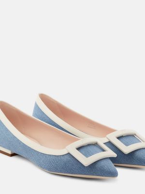 Bőr balerina cipők Roger Vivier kék