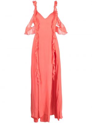 Вечерна рокля с v-образно деколте Amen розово