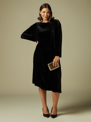 Черное бархатное длинное платье Rosa Thea