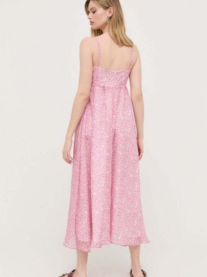 Dlouhé šaty Bardot růžové