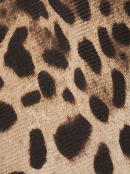 Leopardimustriga mustriline siidist sall Dolce & Gabbana pruun