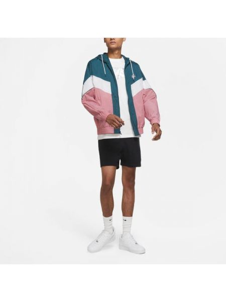 Плетеная куртка с капюшоном Nike розовая