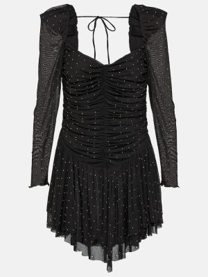 Φόρεμα με βολάν από τούλι Rotate Birger Christensen μαύρο