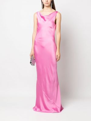 Saténové večerní šaty Norma Kamali růžové