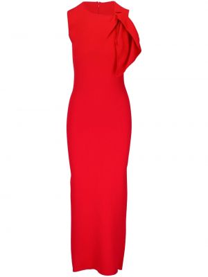 Viskózové dlouhé šaty bez rukávů na zip Roland Mouret - červená