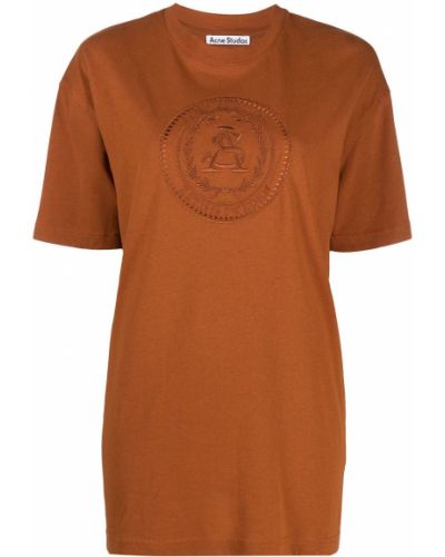 Camiseta con bordado Acne Studios marrón