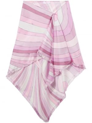 Svilena suknja s printom s apstraktnim uzorkom Pucci ružičasta
