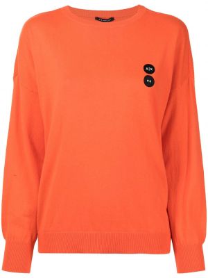 Jersey de punto de tela jersey de cuello redondo Armani Exchange naranja