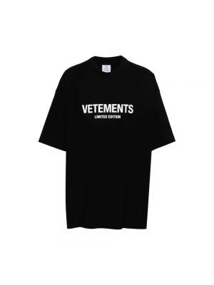Czarna koszulka z nadrukiem Vetements