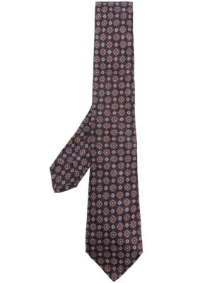 Žakárová hodvábna kravata Kiton modrá