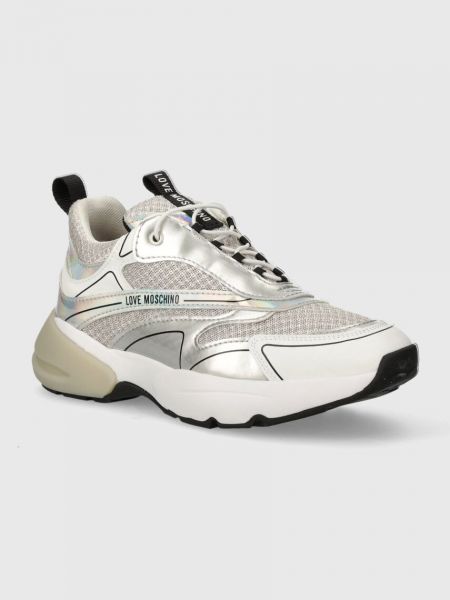 Sneakersy Love Moschino srebrne