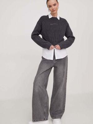 Pamučni pulover Karl Lagerfeld Jeans siva
