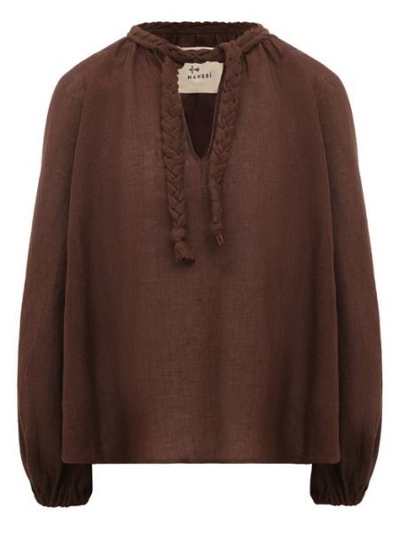 Льняная блузка Manebí коричневая