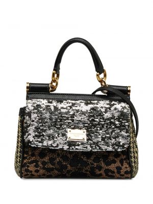 Flitrovaná taška s leopardím vzorom Dolce & Gabbana Pre-owned
