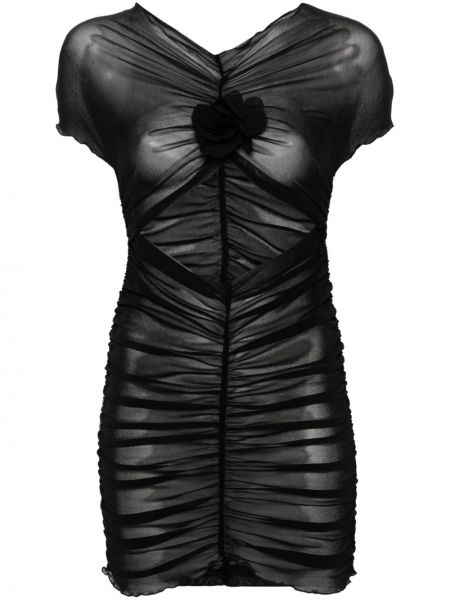 Мрежеста мини рокля на цветя Philosophy Di Lorenzo Serafini черно