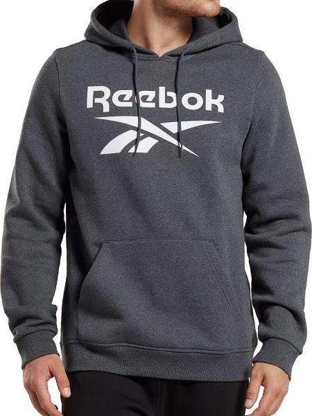 Флисовый пуловер с капюшоном Reebok серый