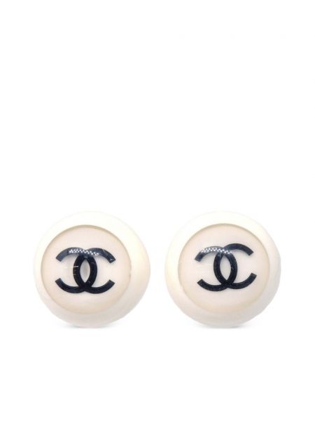 Naušnice s gumbima s printom Chanel Pre-owned