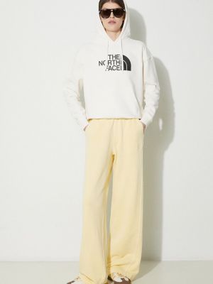 Βαμβακερό παντελόνι Adidas Originals κίτρινο