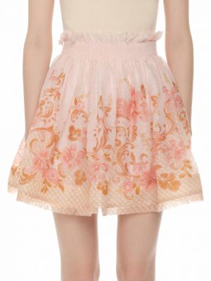 Шелковая льняная юбка Zimmermann