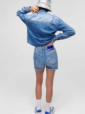Kratke traper hlače visoki struk Karl Lagerfeld Jeans plava