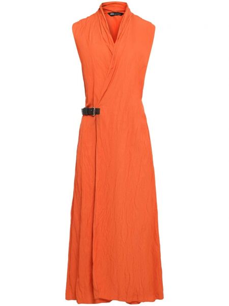 Midi obleka z zaponko Uma | Raquel Davidowicz oranžna