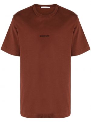Haftowana koszulka bawełniana Helmut Lang czerwona