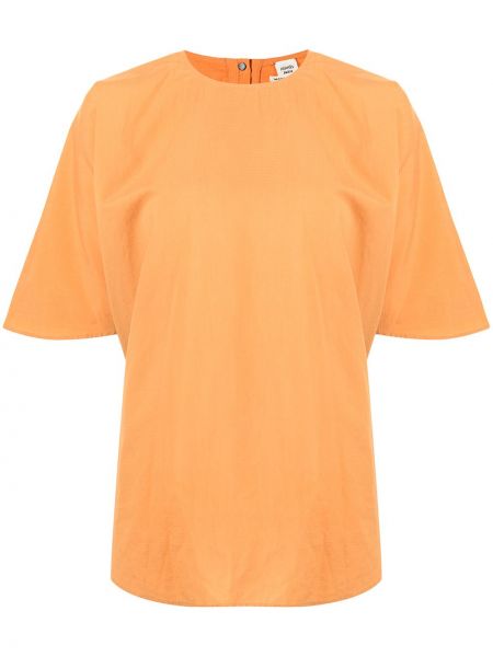 Vestido manga corta drapeado Hermès naranja