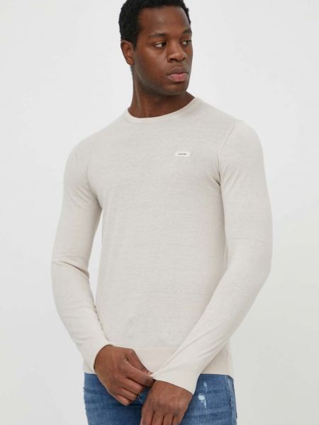 Béžový hedvábný svetr Calvin Klein