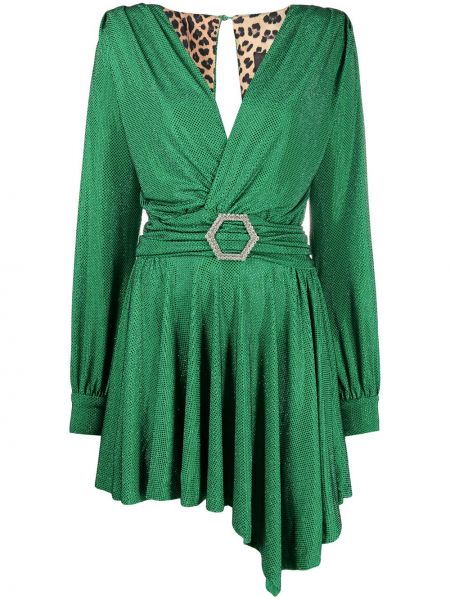 Křišťálové mini šaty Philipp Plein zelené