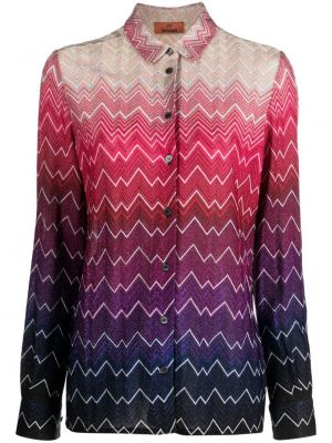 Košeľa s prechodom farieb Missoni fialová