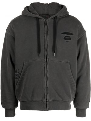 Pamučna hoodie s kapuljačom s izlizanim efektom Aape By *a Bathing Ape® crna