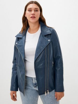 Кожаная куртка Le Monique, синяя