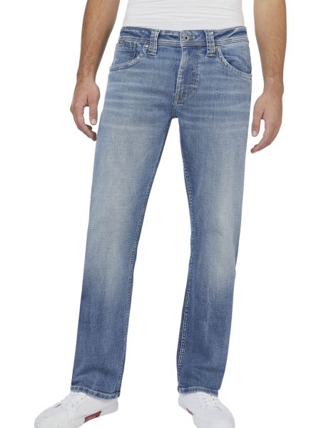 Прямые джинсы на молнии Pepe Jeans синие
