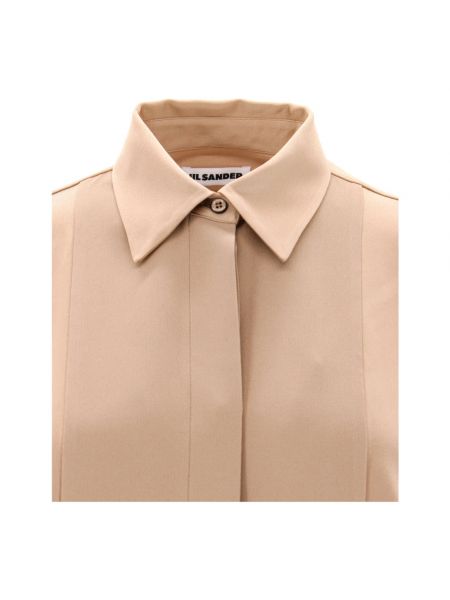 Camisa de raso manga larga clásica Jil Sander beige