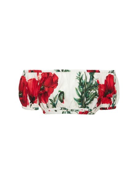 Bavlněný crop top s potiskem Dolce & Gabbana