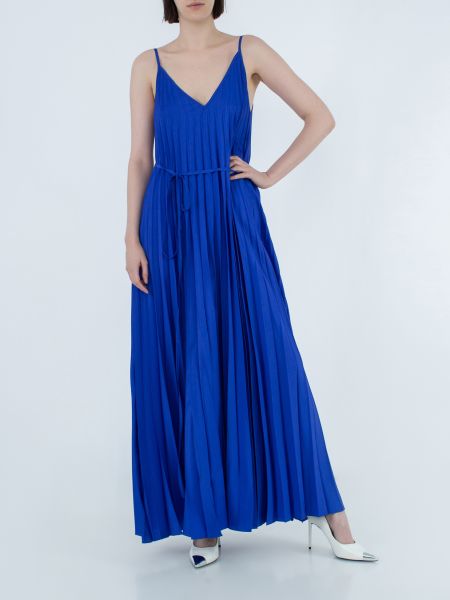 Плиссированное платье P.a.r.o.s.h. синее