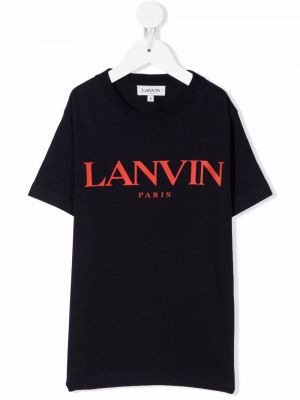 Trykt bomull t-skjorte for jenter Lanvin Enfant blå