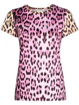 T-krekls ar apdruku ar leoparda rakstu Roberto Cavalli
