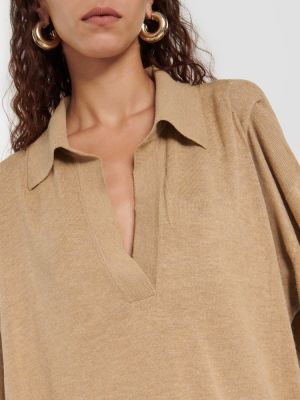 Vlněný svetr jersey Isabel Marant hnědý