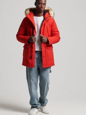 Зимнее пальто Superdry красное