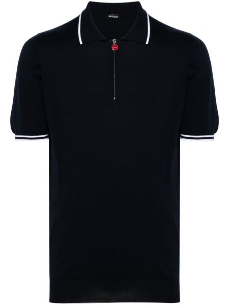 Poloshirt med lynlås Kiton blå